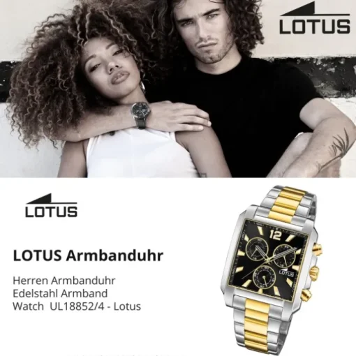 Lotus Herrenuhr Edelstahl silbergold Lotus Classic Armbanduhr UL18852/4