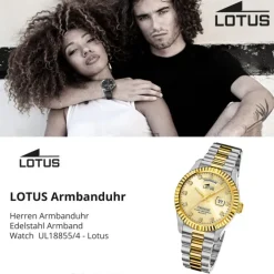 Lotus Herrenuhr Edelstahl silbergold Lotus Classic Armbanduhr UL18855/4