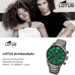 Lotus Herrenuhr Edelstahl grau Lotus Classic Armbanduhr UL18686/4