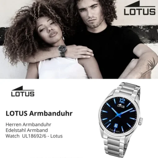 Lotus Herrenuhr Edelstahl silber Lotus Classic Armbanduhr UL18692/6