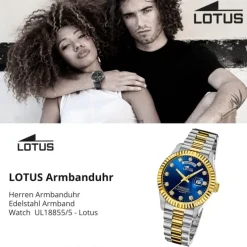 Lotus Herrenuhr Edelstahl silbergold Lotus Classic Armbanduhr UL18855/5