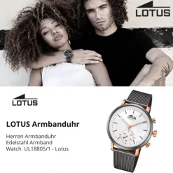 Lotus Herrenuhr Edelstahl grau Lotus Classic Armbanduhr UL18805/1