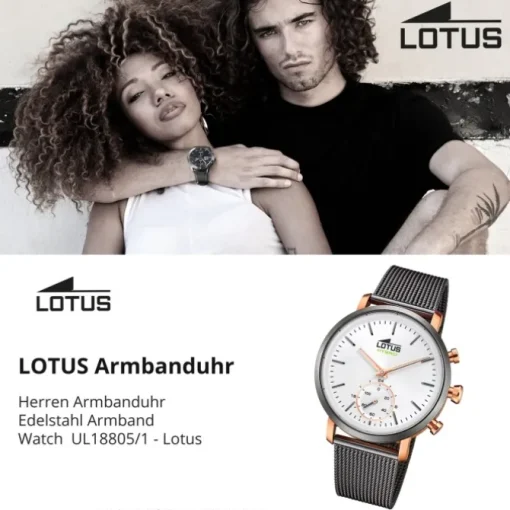 Lotus Herrenuhr Edelstahl grau Lotus Classic Armbanduhr UL18805/1