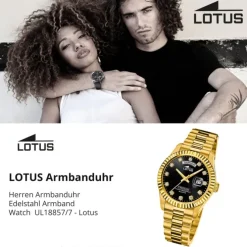 Lotus Herrenuhr Edelstahl gold Lotus Classic Armbanduhr UL18857/7