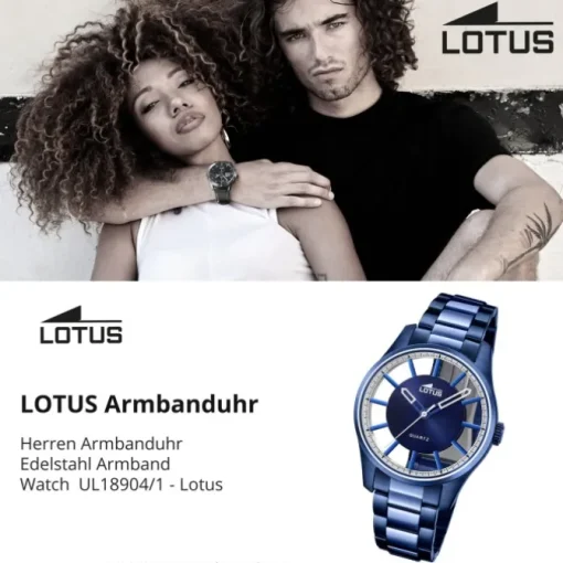 Lotus Herrenuhr Edelstahl blau Lotus Classic Armbanduhr UL18904/1