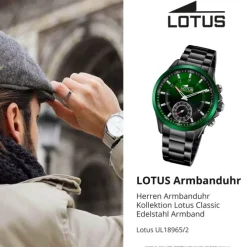 Lotus Herrenuhr Edelstahl schwarz Lotus Classic Armbanduhr UL18965/2