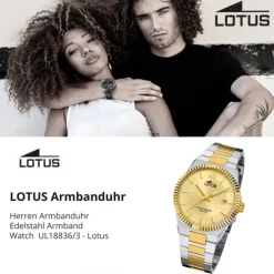 Lotus Herrenuhr Edelstahl silbergold Lotus Classic Armbanduhr UL18836/3