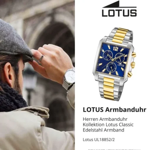 Lotus Herrenuhr Edelstahl silbergold Lotus Classic Armbanduhr UL18852/2