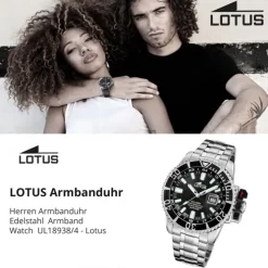 Lotus Herrenuhr Edelstahl Silikon schwarz Lotus Classic Armbanduhr UL18938/4