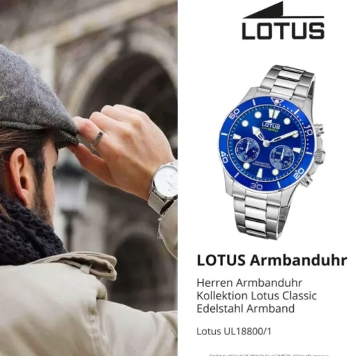 Lotus Herrenuhr Edelstahl silber Lotus Classic Armbanduhr UL18800/1