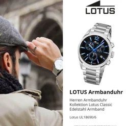 Lotus Herrenuhr Edelstahl silber Lotus Classic Armbanduhr UL18690/6