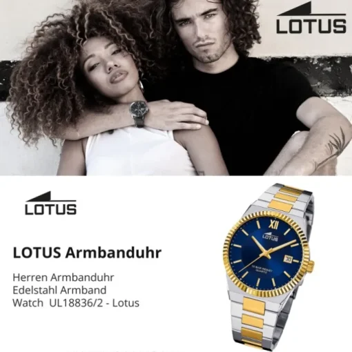 Lotus Herrenuhr Edelstahl silbergold Lotus Classic Armbanduhr UL18836/2