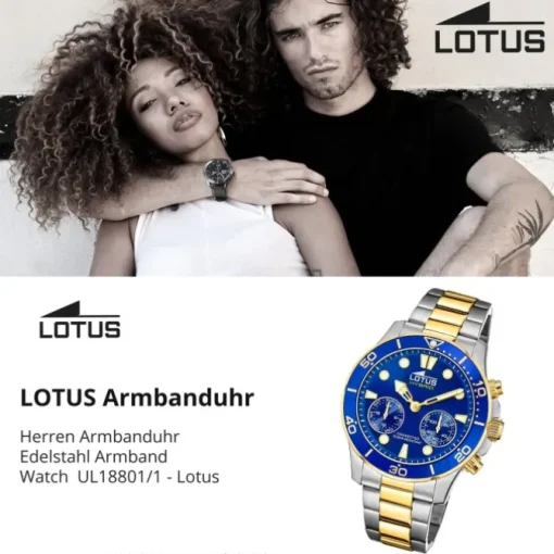 Lotus Herrenuhr Edelstahl silber Lotus Classic Armbanduhr UL18801/1
