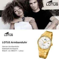 Lotus Herrenuhr Edelstahl gold Lotus Classic Armbanduhr UL18837/1