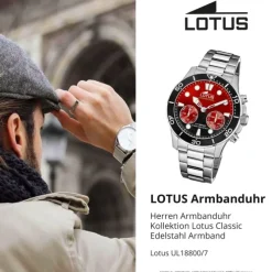 Lotus Herrenuhr Edelstahl silber Lotus Classic Armbanduhr UL18800/7