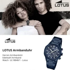 Lotus Herrenuhr Edelstahl blau Lotus Classic Armbanduhr UL18848/1