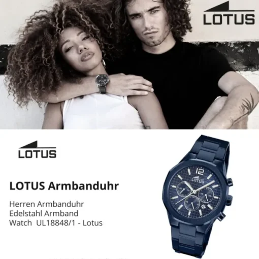 Lotus Herrenuhr Edelstahl blau Lotus Classic Armbanduhr UL18848/1