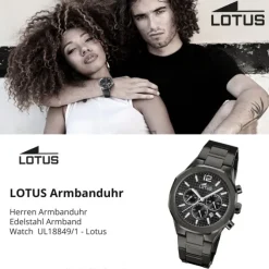 Lotus Herrenuhr Edelstahl schwarz Lotus Classic Armbanduhr UL18849/1