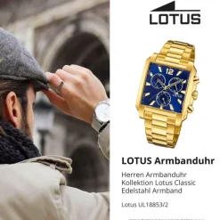 Lotus Herrenuhr Edelstahl gold Lotus Classic Armbanduhr UL18853/2