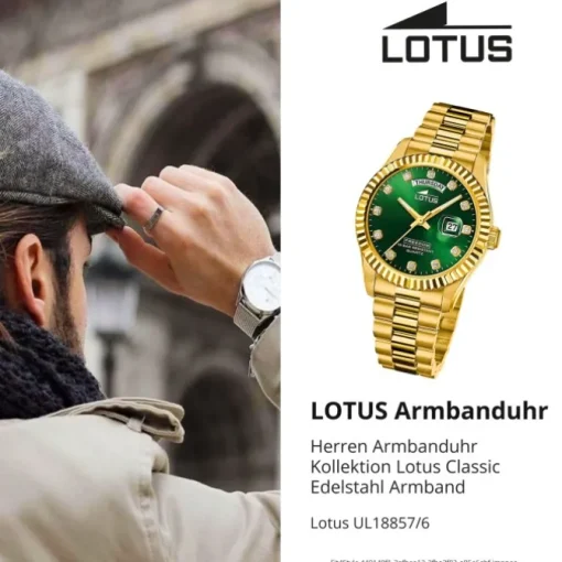 Lotus Herrenuhr Edelstahl gold Lotus Classic Armbanduhr UL18857/6