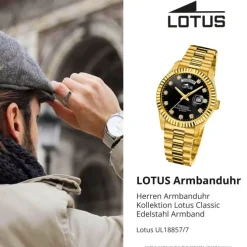 Lotus Herrenuhr Edelstahl gold Lotus Classic Armbanduhr UL18857/7
