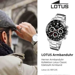 Lotus Herrenuhr Edelstahl silber Lotus Classic Armbanduhr UL18912/6