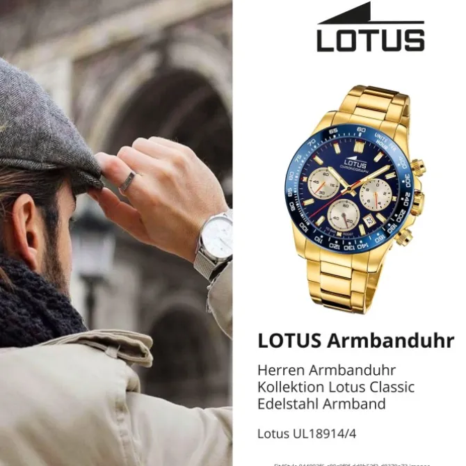 Lotus Herrenuhr Edelstahl gold Lotus Classic Armbanduhr UL18914/4