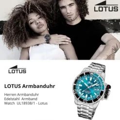 Lotus Herrenuhr Edelstahl Silikon hellblau Lotus Classic Armbanduhr UL18938/1