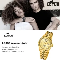 Lotus Herrenuhr Edelstahl gold Lotus Classic Armbanduhr UL18857/1