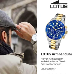 Lotus Herrenuhr Edelstahl silber Lotus Classic Armbanduhr UL18801/1