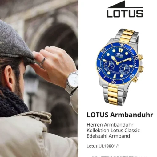 Lotus Herrenuhr Edelstahl silber Lotus Classic Armbanduhr UL18801/1