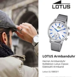 Lotus Herrenuhr Edelstahl silber Lotus Classic Armbanduhr UL18803/1