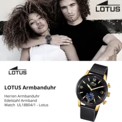 Lotus Herrenuhr Edelstahl schwarz Lotus Classic Armbanduhr UL18804/1