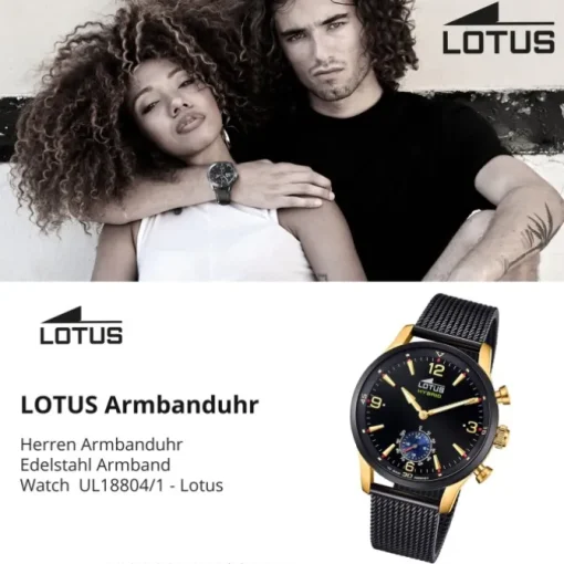 Lotus Herrenuhr Edelstahl schwarz Lotus Classic Armbanduhr UL18804/1