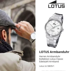 Lotus Herrenuhr Edelstahl silber Lotus Classic Armbanduhr UL18835/1