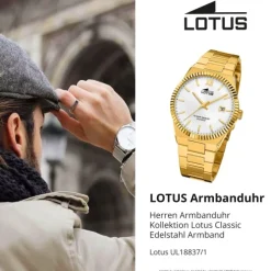 Lotus Herrenuhr Edelstahl gold Lotus Classic Armbanduhr UL18837/1