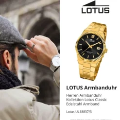 Lotus Herrenuhr Edelstahl gold Lotus Classic Armbanduhr UL18837/3