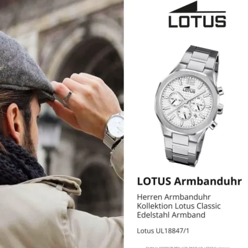 Lotus Herrenuhr Edelstahl silber Lotus Classic Armbanduhr UL18847/1