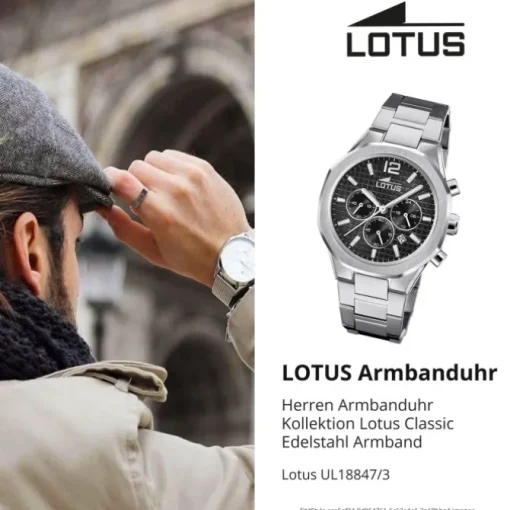 Lotus Herrenuhr Edelstahl silber Lotus Classic Armbanduhr UL18847/3