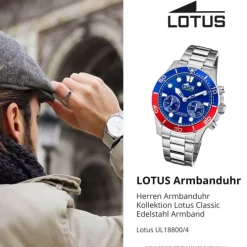 Lotus Herrenuhr Edelstahl silber Lotus Classic Armbanduhr UL18800/4