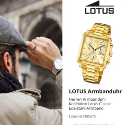 Lotus Herrenuhr Edelstahl gold Lotus Classic Armbanduhr UL18853/5