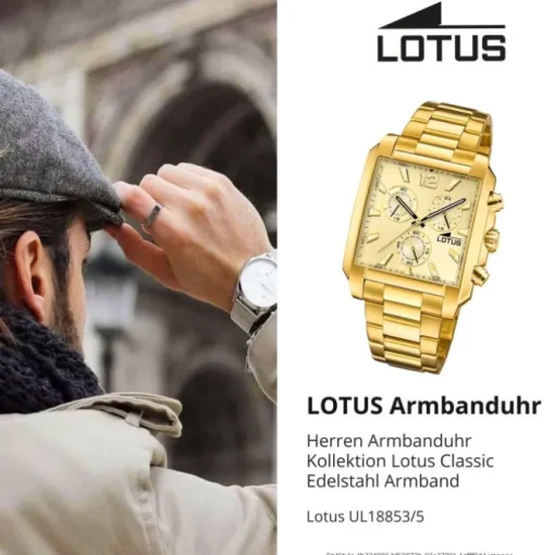Lotus Herrenuhr Edelstahl gold Lotus Classic Armbanduhr UL18853/5
