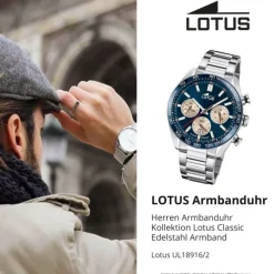 Lotus Herrenuhr Edelstahl silber Lotus Classic Armbanduhr UL18916/2