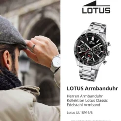 Lotus Herrenuhr Edelstahl silber Lotus Classic Armbanduhr UL18916/6