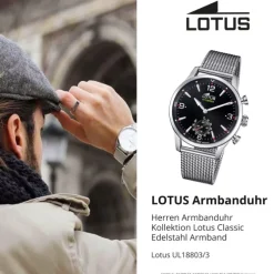 Lotus Herrenuhr Edelstahl silber Lotus Classic Armbanduhr UL18803/3