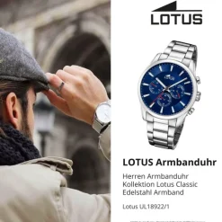 Lotus Herrenuhr Edelstahl silber Lotus Classic Armbanduhr UL18922/1