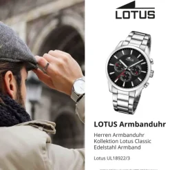 Lotus Herrenuhr Edelstahl silber Lotus Classic Armbanduhr UL18922/3