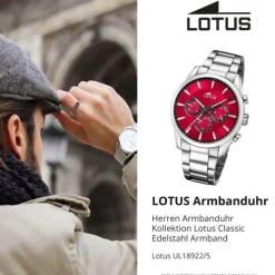 Lotus Herrenuhr Edelstahl silber Lotus Classic Armbanduhr UL18922/5