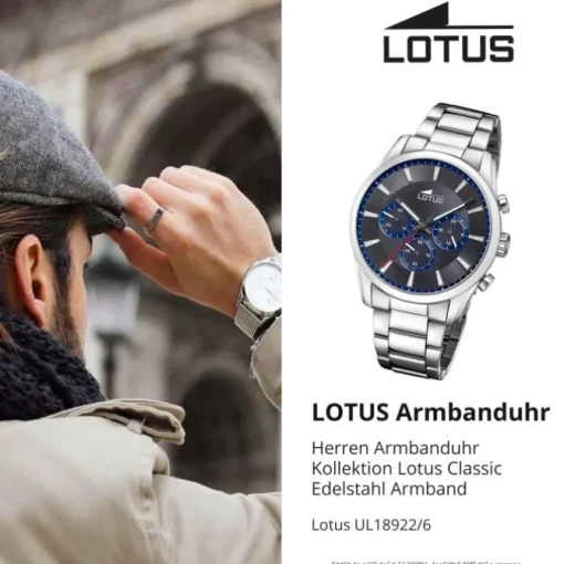Lotus Herrenuhr Edelstahl silber Lotus Classic Armbanduhr UL18922/6