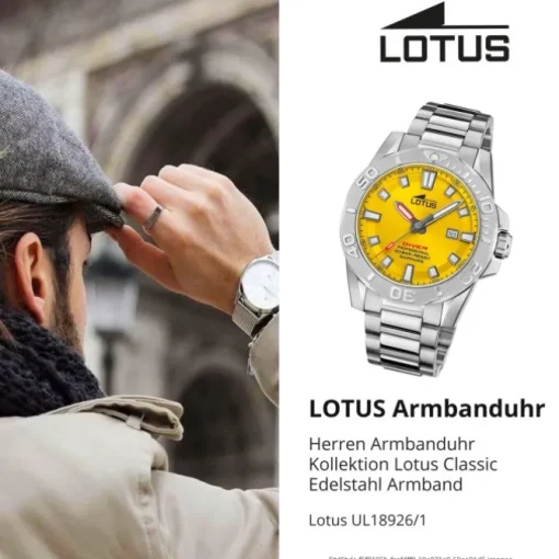 Lotus Herrenuhr Edelstahl silber Lotus Classic Armbanduhr UL18926/1